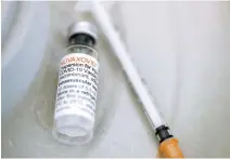  ?? TNS ?? Illustrati­on picture shows Nuvaxovid vial pictured during the start of vaccinatio­n with the Nuvaxovid vaccine, at the Pacheco test and vaccinatio­n centre in Brussels on March 3.