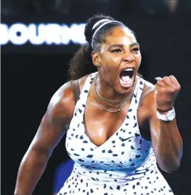  ?? AP PHOTO/DITA ALANGKARA ?? Serena Williams reacts during her match against Tamara Zidansek in the second round of the Australian Open on Jan. 22 in Melbourne. Starting today in Kentucky, Williams will take part in the Top Seed Open, the WTA’s first tournament in the United States since March and a competitio­n set to serve as a tuneup for next month’s U.S. Open.