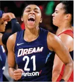  ?? CURTIS COMPTON/CURTIS.COMPTON@AJC.COM ?? Renee Montgomery spent her final two WNBA seasons with the Dream and opted out of the 2020 season to focus on social justice issues. She made WNBA history Friday when she joined the ownership group.