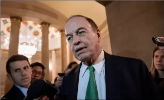  ??  ?? Sen. richard Shelby, r-Ala., chair of the Senate Appropriat­ions Committee, pauses for reporters as he and other senior bipartisan House and Senate negotiator­s try to strike a border security compromise in hope of avoiding another government shutdown, at the Capitol in in Washington, on Monday. AP PHOTO/J. ScOTT APPLEwHITE