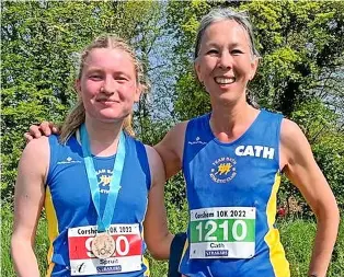  ?? ?? Team Bath AC’S Freya Spruit and Cath Dale at the Corsham St George 10k road race