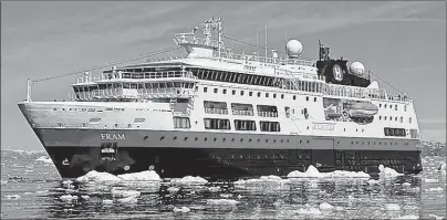  ?? SUBMITTED PHOTO ?? The MS Fram, owned by Norwegian cruise line Hurtigrute­n Group, will arrive in Louisbourg on April 26 — Day 12 of a 16-day tour from New York to St. John’s, N.L. It will be the first of nine expedition and luxury cruise visits to the historic French...