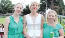  ??  ?? Event co-chairs Alexandra Gagnier, left, and Meredith Taylor, right, with Tiffany MacLellan at Lawn Summer Nights, a fundraiser for Cystic Fibrosis Canada that kicked off Wednesday at the Elmdale Lawn Bowling Club.