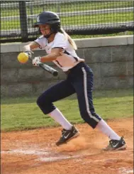  ??  ?? Speedy sophomore outfielder Tiffany Holland was a combined 9-for-10 at the plate with two triples and three RBIs in Gordon Lee's first two Region 6-A victories of the year. (Messenger photo/Scott Herpst)