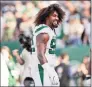 ?? Adam Hunger / Associated Press ?? In this Oct. 13, 2019, file photo, the Jets’ Leonard Williams warms up before a game against the Cowboys. Williams was traded to the Giants two weeks later.