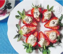  ?? SARA MOULTON/THE ASSOCIATED PRESS ?? These Italian stuffed strawberri­es are elegant and delicious, and take only 20 minutes to prepare.