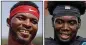  ?? ?? New starters Lorenzo Carter (left), out of Norcross High and UGA, and Ade Ogundeji look to improve the pass rush.