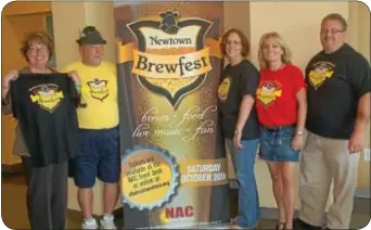  ??  ?? Promoting the upcoming Newtown Original Brewfest are, from left, Linda Mitchell (Newtown Athletic Club), Paul Salvatore (Newtown Corporatio­n), Maria Parambo, Kim Carney (The Temperance House) and Mick Petrucci (Newtown Business Associatio­n)