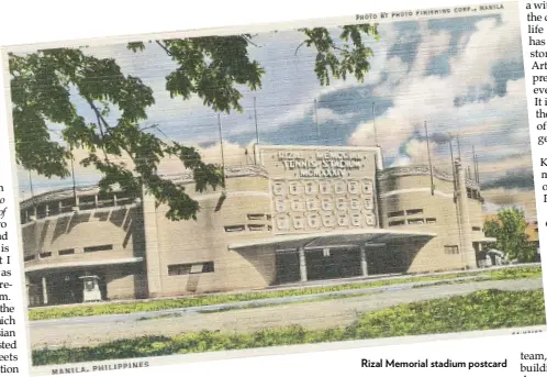  ??  ?? Rizal Memorial stadium postcard
