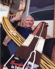  ?? Photo courtesy of Julie Poppen ?? Sherman Robert Poppen is considered by winter sports enthusiast­s to be the “grandfathe­r of snowboardi­ng” because of his invention of the Snurfer. He passed away in 2019.