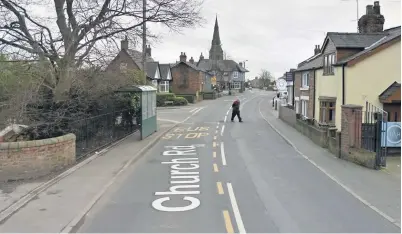  ?? Google ?? The bus stop on Church Road, Tarleton and (above right) St Bede’s Catholic High School, Ormskirk