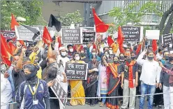  ?? HT FILE PHOTO ?? Members of the Maratha community protest at Pune on September 17, 2020.