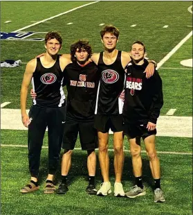  ?? PHOTO SPECIAL TO THE O-N-E/ BUNKER HILL ATHLETICS ?? The Bunker Hill 4x800 boys relay team qualified for the 2023 NCHSAA Indoor Track & Field State Championsh­ips on Wednesday, Jan. 11, at North Lincoln. The state championsh­ips will be held in February.