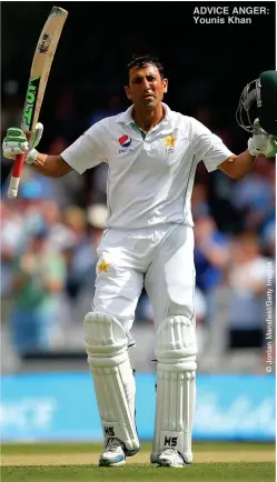  ??  ?? ADVICE ANGER: Younis Khan