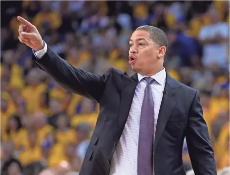  ?? KYLE TERADA, USA TODAY SPORTS ?? “With this team, you can’t relax at all. If you relax, they make you pay,” Cavaliers coach Tyronn Lue says about the Warriors.