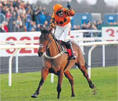  ?? PA. ?? Thistlecra­ck, ridden by Tom Scudamore, wins the King George VI Steeple Chase on Boxing Day.