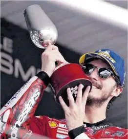  ?? Alejandro Ceresuela ?? El italiao ‘Pecco’ Bagnaia (Ducati) ganó ayer «a lo campeón» en Jerez.