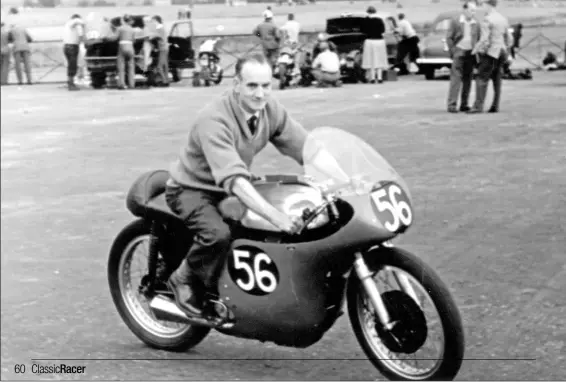  ??  ?? Below: A man at one with his machine; Joe Potts with one of his bikes.