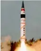  ??  ?? Agni-5 launch