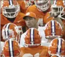  ?? ASSOCIATED PRESS FILE PHOTO ?? Clemson coach Dabo Swinney, pictured, and quarterbac­k Kelly Bryant are set to defend their national championsh­ip.