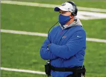  ?? JOHN MUNSON/AP ?? Coach Sean Mcdermott, who is in his fourth season, has led the Bills to the AFC Championsh­ip game for the first time since the franchise was ending its run of four straight Super Bowls in 1994.