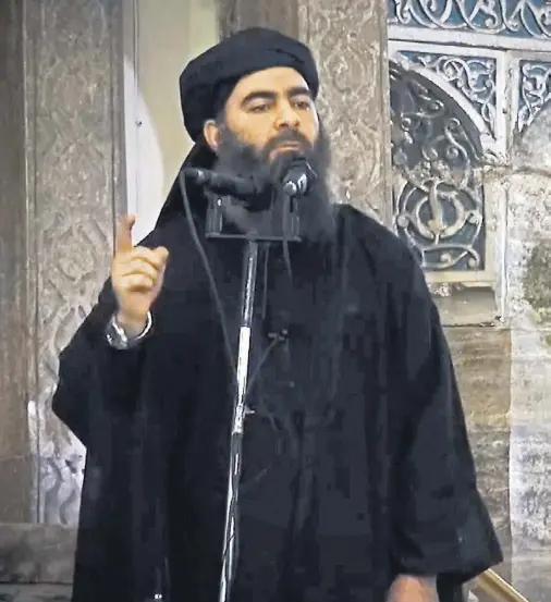 ?? archivo ?? Una de las dos imágenes que se conocen de Al- Baghdadi es de julio pasado, en una mezquita en Mosul