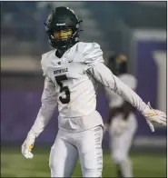  ?? (Special to the NWA Democrat-Gazette/David Beach) ?? Bentonvill­e senior receiver Chas Nimrod looks to get the play in a game earlier this season. Nimrod has committed to the University of Tennessee and plans to enroll early. The Tigers host North Little Rock in the second round of the Class 7A playoffs tonight in Tiger Stadium.