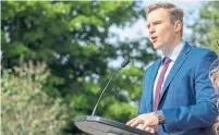  ?? JAMES WEST THE CANADIAN PRESS ?? New Brunswick Premier Brian Gallant is likely to find himself poorly placed to advocate for a pipeline, Chantal Hébert writes.