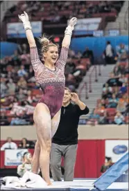  ?? [PHOTO PROVIDED] ?? Oklahoma senior gymnast Alex Marks of Cushing will compete for the No. 1 Sooners in the Perfect 10 Challenge at Oklahoma City's Cox Center on Friday.