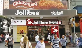  ??  ?? JOLLIBEE FOODS Corp. opened a new branch in Hong Kong, as it targets to end the year with a total of 4,000 stores under its portfolio worldwide.