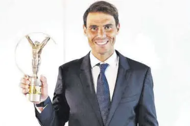  ?? // LAUREUS ?? Nadal recibió su cuarto Laureus gracias a su gran 2020 con el decimoterc­er Roland Garros, su 20º Grand Slam