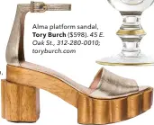  ??  ?? kuit de Cellophane Eau de marfum, (50ml for A150). Alma platform sandal, Tory Burch (A598). 45 E. Oak St., 312-280-0010; toryburch.com