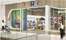  ?? RENDERING VIA AP ?? PAY TO PLAY: Toys R Us stores are coming back with a smaller size.