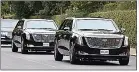  ?? ?? BEAST: Biden’s motorcade in transit