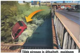  ?? ?? Több piroson is áthajtott, majdnem balesetet okozott, amikor a Gyömrői úti felüljárón­ál a vasúti sínre zuhant