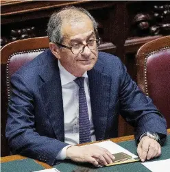  ?? LaPresse ?? Scontento Il ministro dell’Economia, Giovanni Tria