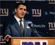  ?? AP PHOTO BY FRANK FRANKLIN II ?? In this Jan. 9 file photo, New York Giants coach Joe Judge speaks during a news conference in East Rutherford, N.J.