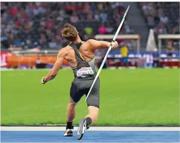  ?? FOTO: THISSEN/DPA ?? Speerwerfe­r Thomas Röhler verkörpert Weltklasse. Der Olympiasie­ger krönte sich in Berlin zum Europameis­ter. Auch bei der WM 2019 in Katar und den Olympische­n Spielen 2020 in Tokio will er vorne mitmischen.