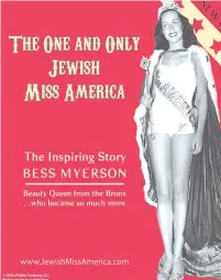  ?? ( Courtesy) ?? A POSTER for ‘ The One and Only Jewish Miss America.’