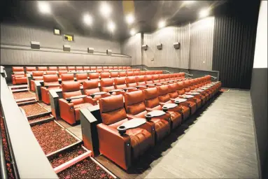  ?? Matthew Brown / Hearst Connecticu­t Media ?? Bow Tie Cinemas is finishing up renovation­s of its Majestic 6 movie theater at 118 Summer St., in downtown Stamford. The improvemen­ts include new leather, reclining seats.