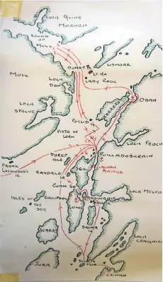  ?? 51_a07Fulmar0­1_chart ?? ‘Track chart – Crinan to the Sound of Mull’.