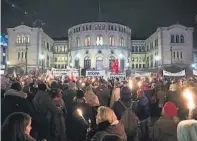  ?? FOTO: SCANPIX ?? ENGASJEMEN­T: Fra fakkeltog i Oslo i solidarite­t med oktoberbar­na.