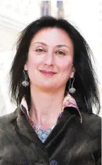  ??  ?? Maltese investigat­ive journalist Daphne Caruana Galizia