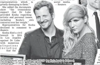  ??  ?? Dr Luke and Kesha attend the 28th annual ASCAP Pop Music Awards in Hollywood, California, on Apr 27, 2011.