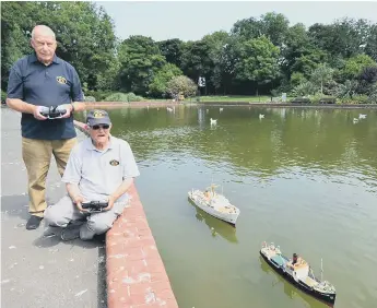  ??  ?? Roker Park Model Boat Club is opposing the installati­on of a wildlife raft on the boating lake.