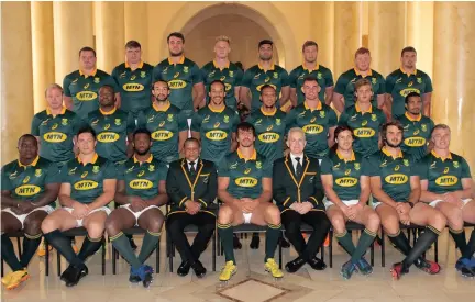  ??  ?? BOKS FOR NEWLANDS: (front row, left to right) Trevor Nyakane, Francois Louw, Siya Kolisi, Allister Coetzee, Eben Etzebeth, Ian Schwartz, Jan Serfontein, Lood de Jager, Pieter-Steph du Toit; (middle row) Ross Cronje, Chiliboy Ralepelle, Dillyn Leyds,...