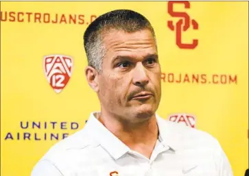  ?? Shotgun Spratling For The Times ?? USC DEFENSIVE COORDINATO­R Todd Orlando has had good initial success at Texas and Utah State, but the Longhorns gave up at least 30 points in six of their first 12 games last season before Orlando was fired.