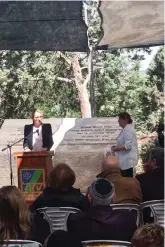  ?? (Courtesy French Embassy) ?? FRENCH AMBASSADOR Hélène Le Gal at the Holocaust commemorat­ion in the KKL-JNF Roglit Forest in the Eila Valley.