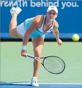  ?? Foto Ap ?? ▲ La australian­a Ashleigh Barty, primera favorita en Cincinnati, fue sorprendid­a por la veterana Svetlana Kuznetsova y se quedó en la antesala de la gran final.