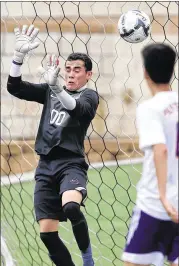  ?? JAMIE HARMS/ FOR AMERICAN-STATESMAN ?? East View goalkeeper Brendan Soto allowed just 13 goals in 28 matches as the Patriots reached the state tournament for the first time.